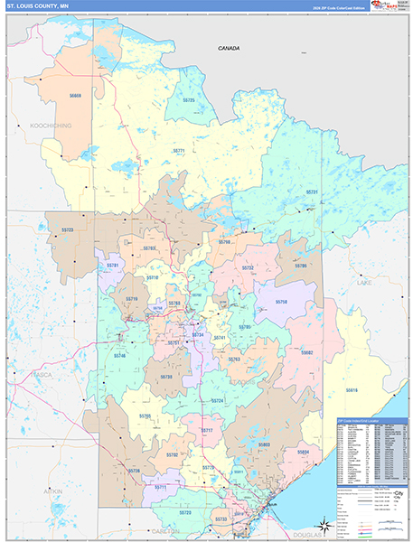 St. Louis County, MN Zip Code Map